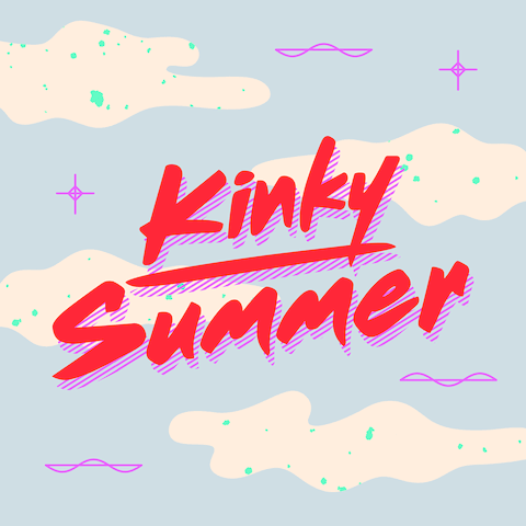 Kinky Summer Logo for NYE 2018, sharp serif font, in-line with their Asian theme